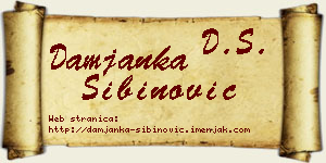 Damjanka Sibinović vizit kartica